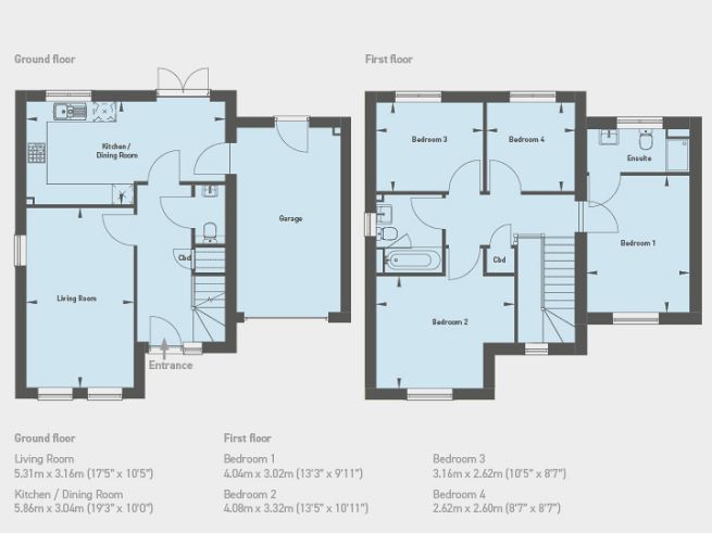 Floor plan 4 bedroom house - artist's impression subject to change